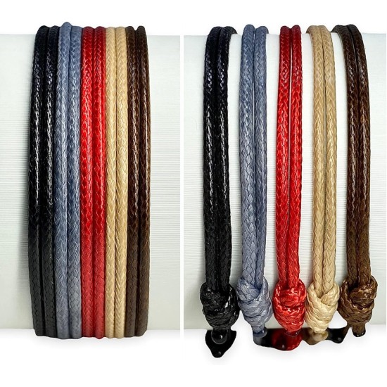 Luck Strings Wax Nylon Adjustable Cord Bracelet for Men or Women - Leather imitation string Unisex Adult Waterproof Surfer Jewelry Boy Girl Friendship Gift Luck Strings Wax Nylon Adjustable Cord Bracelet for Men or Women - Leather imitation string Unisex Adult Waterproof Surfer Jewelry Boy Girl Friendship Gift