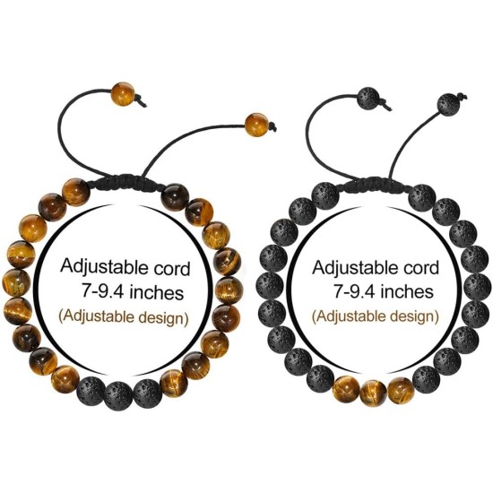 M MOOHAM Natural Stone Bracelets for Men - 8mm Tiger Eye | Matte Agate | Lava Rock Bracelets for Men Boys Gifts Birthday Anniversary Valentine's Day Gifts for Him Boyfriend Husband M MOOHAM Natural Stone Bracelets for Men - 8mm Tiger Eye | Matte Agate | Lava Rock Bracelets for Men Boys Gifts Birthday Anniversary Valentine's Day Gifts for Him Boyfriend Husband
