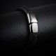 Pure titanium black leather bracelet mens Leather Bracelet STYSL294, One Size Pure titanium black leather bracelet mens Leather Bracelet STYSL294, One Size