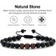 Tiger Eye Mens Bracelet Gifts - 8mm, Stress Relief Adjustable Tiger Eye Bracelet Aromatherapy Essential Oil Diffuser Lava Bracelet Gifts for Men, Stone- 2 pcs Red Tiger&Matte Agate