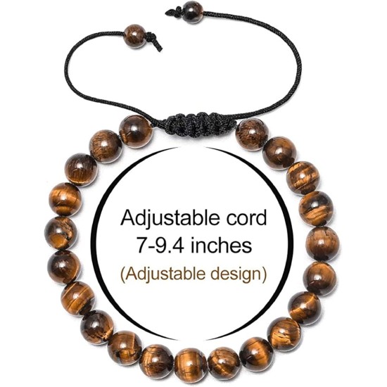 Tiger Eye Mens Bracelet Gifts - 8mm Tiger Eye Lava Rock Stone Mens Anxiety Bracelets, Stress Relief Adjustable Tiger Eye Bracelet Aromatherapy Essential Oil Diffuser Lava Bracelet Gifts for Men Tiger Eye Mens Bracelet Gifts - 8mm Tiger Eye Lava Rock Stone Mens Anxiety Bracelets, Stress Relief Adjustable Tiger Eye Bracelet Aromatherapy Essential Oil Diffuser Lava Bracelet Gifts for Men