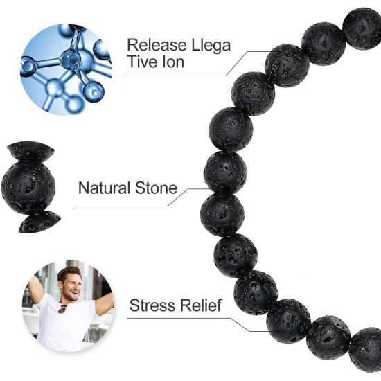 Tiger Eye Mens Bracelet Gifts - 8mm Tiger Eye Lava Rock Stone Mens Anxiety Bracelets, Stress Relief Adjustable Tiger Eye Bracelet Aromatherapy Essential Oil Diffuser Lava Bracelet Gifts for Men- black Tiger Eye Mens Bracelet Gifts - 8mm Tiger Eye Lava Rock Stone Mens Anxiety Bracelets, Stress Relief Adjustable Tiger Eye Bracelet Aromatherapy Essential Oil Diffuser Lava Bracelet Gifts for Men- black