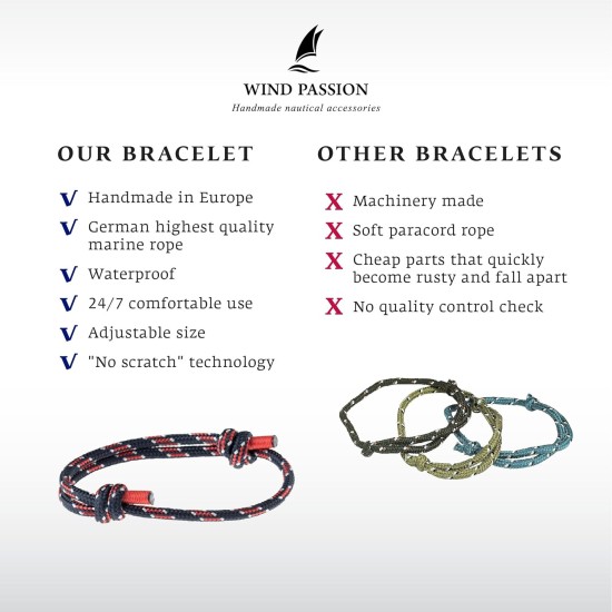 Wind Passion Nautical Braided Stylish Mono Rope Cord Men Bracelet Wind Passion Nautical Braided Stylish Mono Rope Cord Men Bracelet