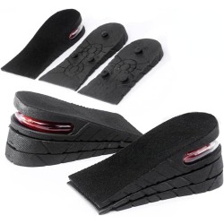 Height Increasing Insole 3-Layer Air Cushion Heel Insert Lift Shoes Insole for Men and Women Invisible Elevator Insoles 6cm Black