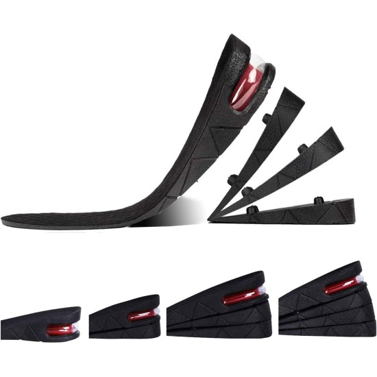 Height Increase Insole, 4-Layer Orthotic Heel Shoe Lift with Air Cushion Elevator Kits Inserts for Men & Women Taller Insoles 1.2" to 3.5” Variable Height Height Increase Insole, 4-Layer Orthotic Heel Shoe Lift with Air Cushion Elevator Kits Inserts for Men & Women Taller Insoles 1.2" to 3.5” Variable Height