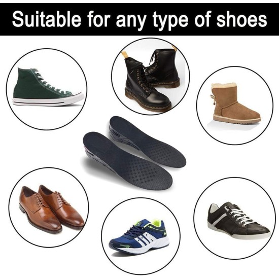 Height Increase Insole, 4-Layer Orthotic Heel Shoe Lift with Air Cushion Elevator Kits Inserts for Men & Women Taller Insoles 1.2" to 3.5” Variable Height Height Increase Insole, 4-Layer Orthotic Heel Shoe Lift with Air Cushion Elevator Kits Inserts for Men & Women Taller Insoles 1.2" to 3.5” Variable Height