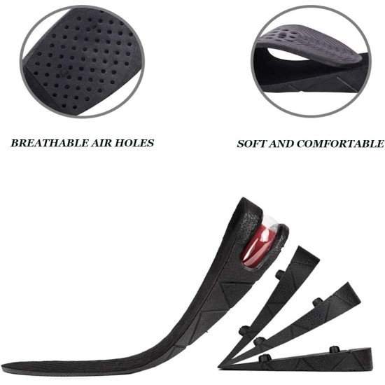 Height Increase Insole, 4-Layer Orthotic Heel Shoe Lift with Air Cushion Elevator Kits Inserts for Men & Women Taller Insoles 1.2" to 3.5” Variable Height Height Increase Insole, 4-Layer Orthotic Heel Shoe Lift with Air Cushion Elevator Kits Inserts for Men & Women Taller Insoles 1.2" to 3.5” Variable Height