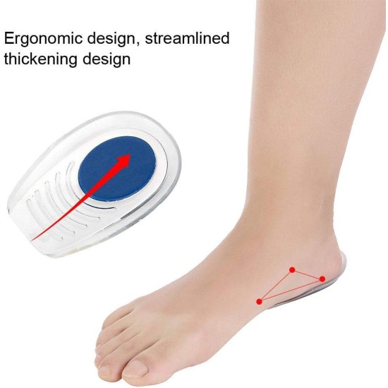 Silicone Gel Heel Cushion Insoles Lift Spur Foot Pain Protectors Support Shoe Pad High Heel Inserts 1 Pair(L(8 * 11.5CM)), L(8*11.5CM) Silicone Gel Heel Cushion Insoles Lift Spur Foot Pain Protectors Support Shoe Pad High Heel Inserts 1 Pair(L(8 * 11.5CM)), L(8*11.5CM)