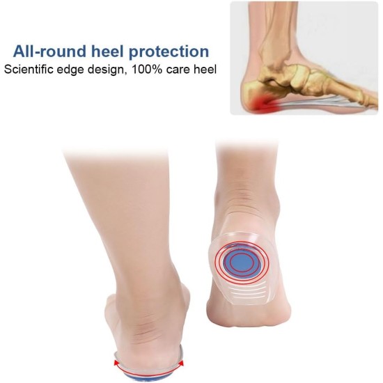 Sonew Silicone Gel Heel Cushion Insoles Lift Spur Foot Pain Protectors Support Shoe Pad High Heel Inserts 1 Pair(S(7 * 10.5CM)) Sonew Silicone Gel Heel Cushion Insoles Lift Spur Foot Pain Protectors Support Shoe Pad High Heel Inserts 1 Pair(S(7 * 10.5CM))