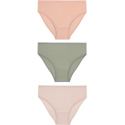 CAMICIE ESSENTIALS Womens cut Bikini Style Underwear, Olive & Rose, M