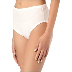 Dahab Cotton Basic Elastic Waist Brief for Women-White-M