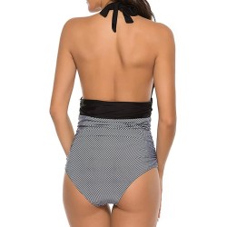 SIX RABBIT Women's One Piece Swimsuit Tummy Control V Neck Bathing Suits