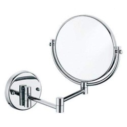 circular stainless mirror double face with base