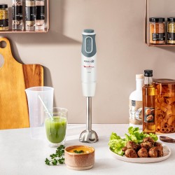 Moulinex Optichef Hand Blender, 1000 Watts, 12 Functions, 500 ML Chopper, White - DD6551EG