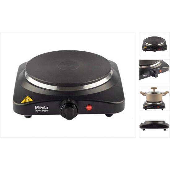 Mienta - Hot Travel Plate 1500 Watts - HP41425A - Black Mienta - Hot Travel Plate 1500 Watts - HP41425A - Black