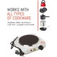 hanso electric hot plate with Non-Stick Coating, One Cooking Plate, Adjustable Temperature, Auto-Thermostat, Overheat Protection, Compact and Portable for Countertop Cooking, 900W