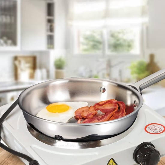 hanso electric hot plate with Non-Stick Coating, One Cooking Plate, Adjustable Temperature, Auto-Thermostat, Overheat Protection, Compact and Portable for Countertop Cooking, 900W