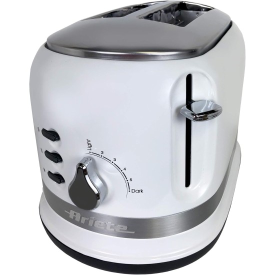 Ariete 0149W Moderna 2 Slice Toaster, Defrost, Heating & Cooking Function, White Ariete 0149W Moderna 2 Slice Toaster, Defrost, Heating & Cooking Function, White