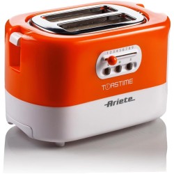 Ariete 159 Toastime, Orange Toaster, 2 Slice Capacity, 9 Browning Levels, 700 W, 3 Functions, Orange, no pliers. (by Delonghi Group)no pliers. 159 (by Delonghi Group).