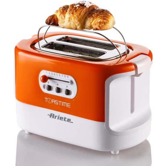 Ariete 159 Toastime, Orange Toaster, 2 Slice Capacity, 9 Browning Levels, 700 W, 3 Functions, Orange, no pliers. (by Delonghi Group)no pliers. 159 (by Delonghi Group). Ariete 159 Toastime, Orange Toaster, 2 Slice Capacity, 9 Browning Levels, 700 W, 3 Functions, Orange, no pliers. (by Delonghi Group)no pliers. 159 (by Delonghi Group).