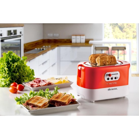 Ariete 159 Toastime, Orange Toaster, 2 Slice Capacity, 9 Browning Levels, 700 W, 3 Functions, Orange, no pliers. (by Delonghi Group)no pliers. 159 (by Delonghi Group). Ariete 159 Toastime, Orange Toaster, 2 Slice Capacity, 9 Browning Levels, 700 W, 3 Functions, Orange, no pliers. (by Delonghi Group)no pliers. 159 (by Delonghi Group).