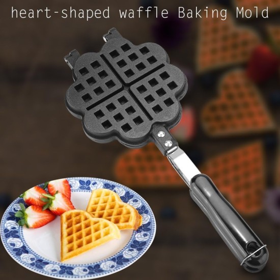 Heart Shape Waffle Pan Heart Shape Household Kitchen Gas Non-Stick Waffle Maker Pan MouldPress Plate Baking Tool