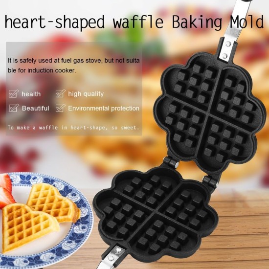 Heart Shape Waffle Pan Heart Shape Household Kitchen Gas Non-Stick Waffle Maker Pan MouldPress Plate Baking Tool