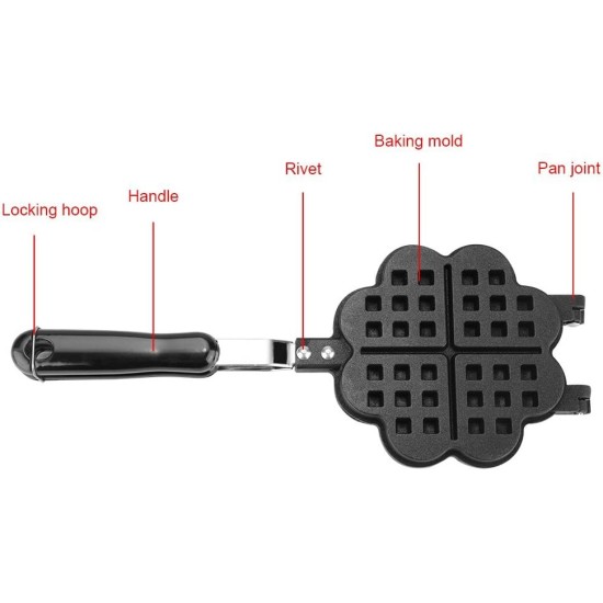 Heart Shape Waffle Pan Heart Shape Household Kitchen Gas Non-Stick Waffle Maker Pan MouldPress Plate Baking Tool