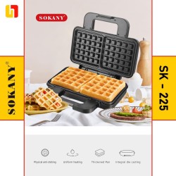 Waffle Machine Waffle Maker Sokany, 1000W High Power, Double Side Heating, Non-Stick Coating, Easy to Clean, Compact and Portable, SK-BBQ-225