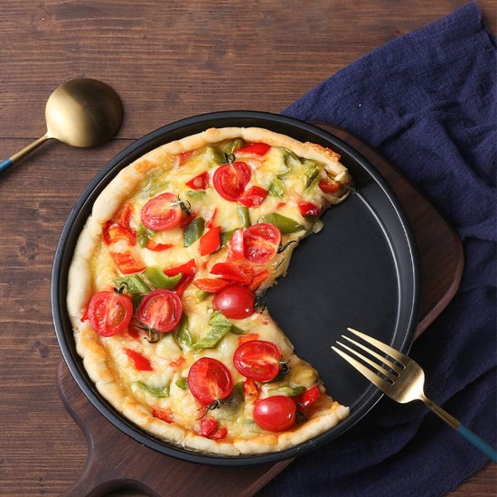 Bekith 3-Piece Set Non-stick Pizza Pan, Round Premium Bakeware, Black Bekith 3-Piece Set Non-stick Pizza Pan, Round Premium Bakeware, Black