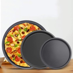 Pizza Baking Set, 6 Inch 7 Inch 8 Inch Black Non-Stick Pizza Pan Wide Side Carbon Steel Pizza Tray Durable Pizza Mould,3PCS