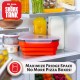 Pizza Pack | Collapsible Silicone Container for Storing Pizza | Organize & Save Space with Adjustable Size | BPA Free, Microwave & Dishware Safe (Regular, Red)