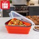 Pizza Pack | Collapsible Silicone Container for Storing Pizza | Organize & Save Space with Adjustable Size | BPA Free, Microwave & Dishware Safe (Regular, Red)