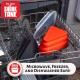 Pizza Pack | Collapsible Silicone Container for Storing Pizza | Organize & Save Space with Adjustable Size | BPA Free, Microwave & Dishware Safe (Regular, Red)
