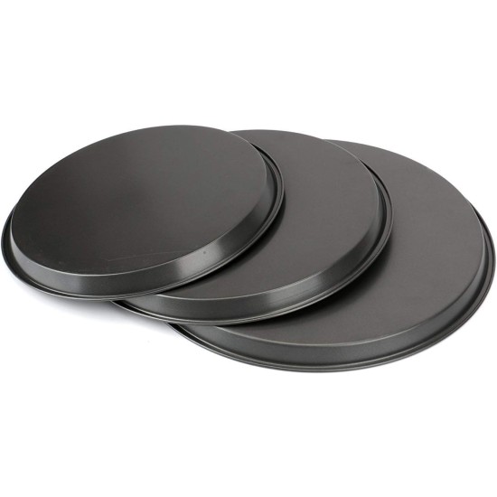Set of 3 Bakeware Mold Eight-inch Round Carbon Steel Pizza Pan