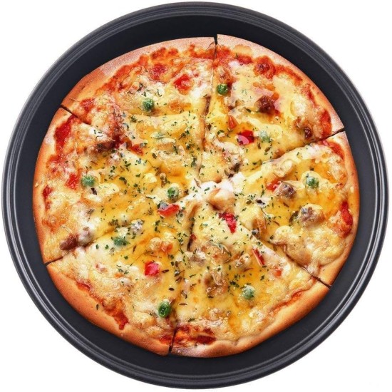Set of 3 Bakeware Mold Eight-inch Round Carbon Steel Pizza Pan