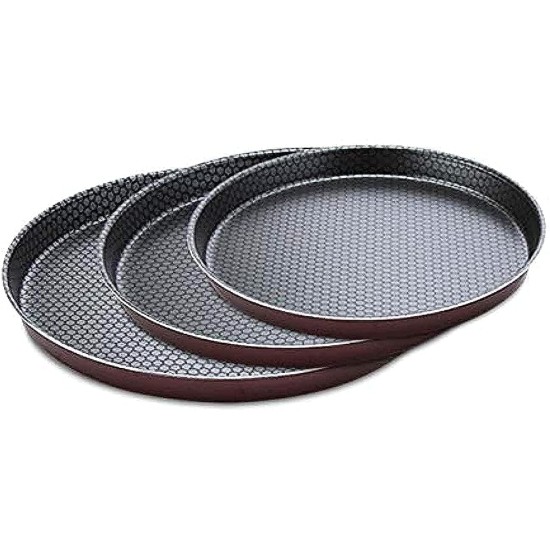 TRUEVAL Pizza Pans 3 Pieces 26,28,30 Cm Aluminum - Tubey TRUEVAL Pizza Pans 3 Pieces 26,28,30 Cm Aluminum - Tubey