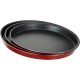 Trueval 3 Pieces Pizza Pan Set, 26-28-30, Red Trueval 3 Pieces Pizza Pan Set, 26-28-30, Red