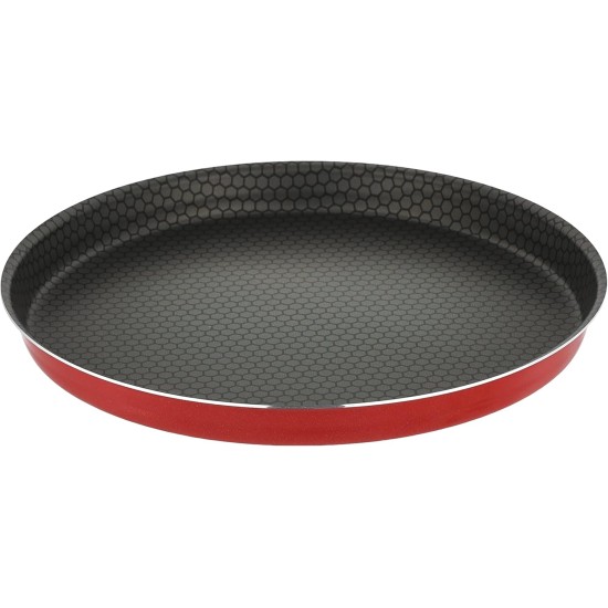 Trueval Teflon Oven trays set 2 pieces size 22-26 with pizza 28 color red Trueval Teflon Oven trays set 2 pieces size 22-26 with pizza 28 color red