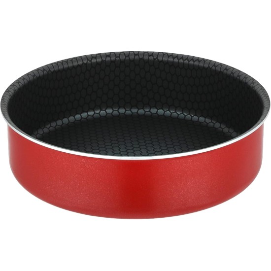 Trueval Teflon Oven trays set 2 pieces size 22-26 with pizza 28 color red Trueval Teflon Oven trays set 2 pieces size 22-26 with pizza 28 color red
