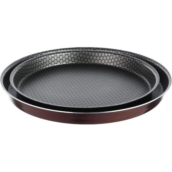 Trueval Teflon pizza tray set, 2 pcs size 24+28, color marron Trueval Teflon pizza tray set, 2 pcs size 24+28, color marron