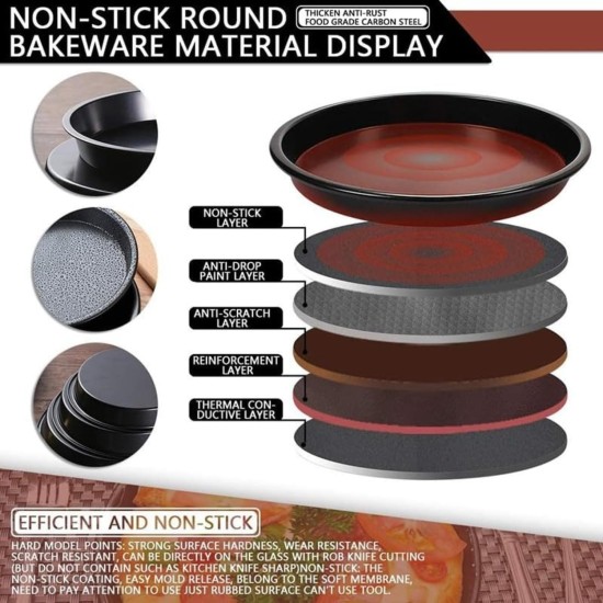 peinat Pizza Pan, 3PCS Pizza Baking Pan Black Baking Sheets for Oven Nonstick Round Pizza Tray 8/9/10 inch Bakeware Carbon Steel Sheet Pans for Cooking Multifunction peinat Pizza Pan, 3PCS Pizza Baking Pan Black Baking Sheets for Oven Nonstick Round Pizza Tray 8/9/10 inch Bakeware Carbon Steel Sheet Pans for Cooking Multifunction