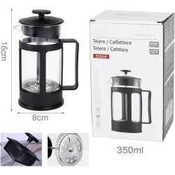 A2ZWORLD Thermal Coffee/Teapot, Double Wall French Press with Filter, Borsoylic Glass Filter (350 milliliters)