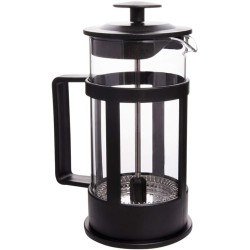 Bigg coffee french press coffee and tea maker, borosilicate glass coffee press, stainless steel filter, durable and heat resistant, black (350 ml, 11.80 oz, 2 cup)