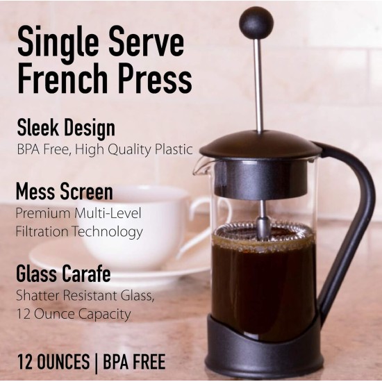 Clever chef french press coffee maker, maximum flavor coffee brewer with superior filtration, 2 cup capacity, multi colors Clever chef french press coffee maker, maximum flavor coffee brewer with superior filtration, 2 cup capacity, multi colors