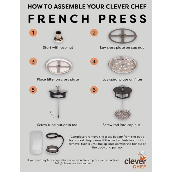 Clever chef french press coffee maker, maximum flavor coffee brewer with superior filtration, 2 cup capacity, multi colors Clever chef french press coffee maker, maximum flavor coffee brewer with superior filtration, 2 cup capacity, multi colors