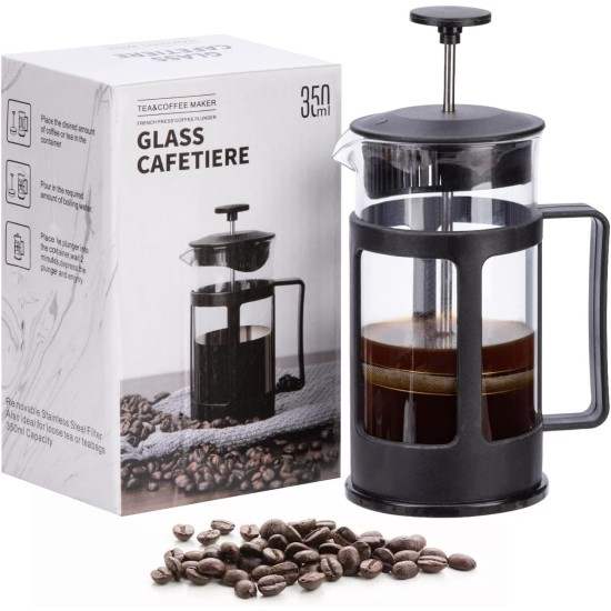 Entemah French Press Coffee Maker, Coffee Press with Heat Resistant Thickened Borosilicate Glass, 12oz(350ml) French press pot Entemah French Press Coffee Maker, Coffee Press with Heat Resistant Thickened Borosilicate Glass, 12oz(350ml) French press pot