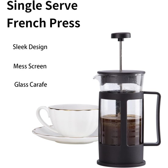 Entemah French Press Coffee Maker, Coffee Press with Heat Resistant Thickened Borosilicate Glass, 12oz(350ml) French press pot Entemah French Press Coffee Maker, Coffee Press with Heat Resistant Thickened Borosilicate Glass, 12oz(350ml) French press pot