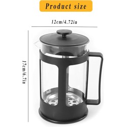 French Press Coffee Maker Travel & Camping Coffee Pot Double Walled Insulated Coffee & Tea Brewer Pot Cold Brew Heat Resistant Office Supplies with Superior Filtration Thoughtful Gifts (600ml)