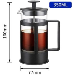 Homarket French Press Coffee and Tea Maker, Borosilicate Glass Coffee Press, Stainless Steel Filter, Durable and Heat Resistant (350ml,2 Cup)